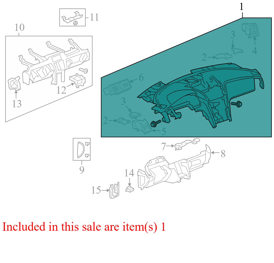 84383180 2009-2012 Chevrolet Traverse Upper Dashboard Panel Used 84383180 OEM