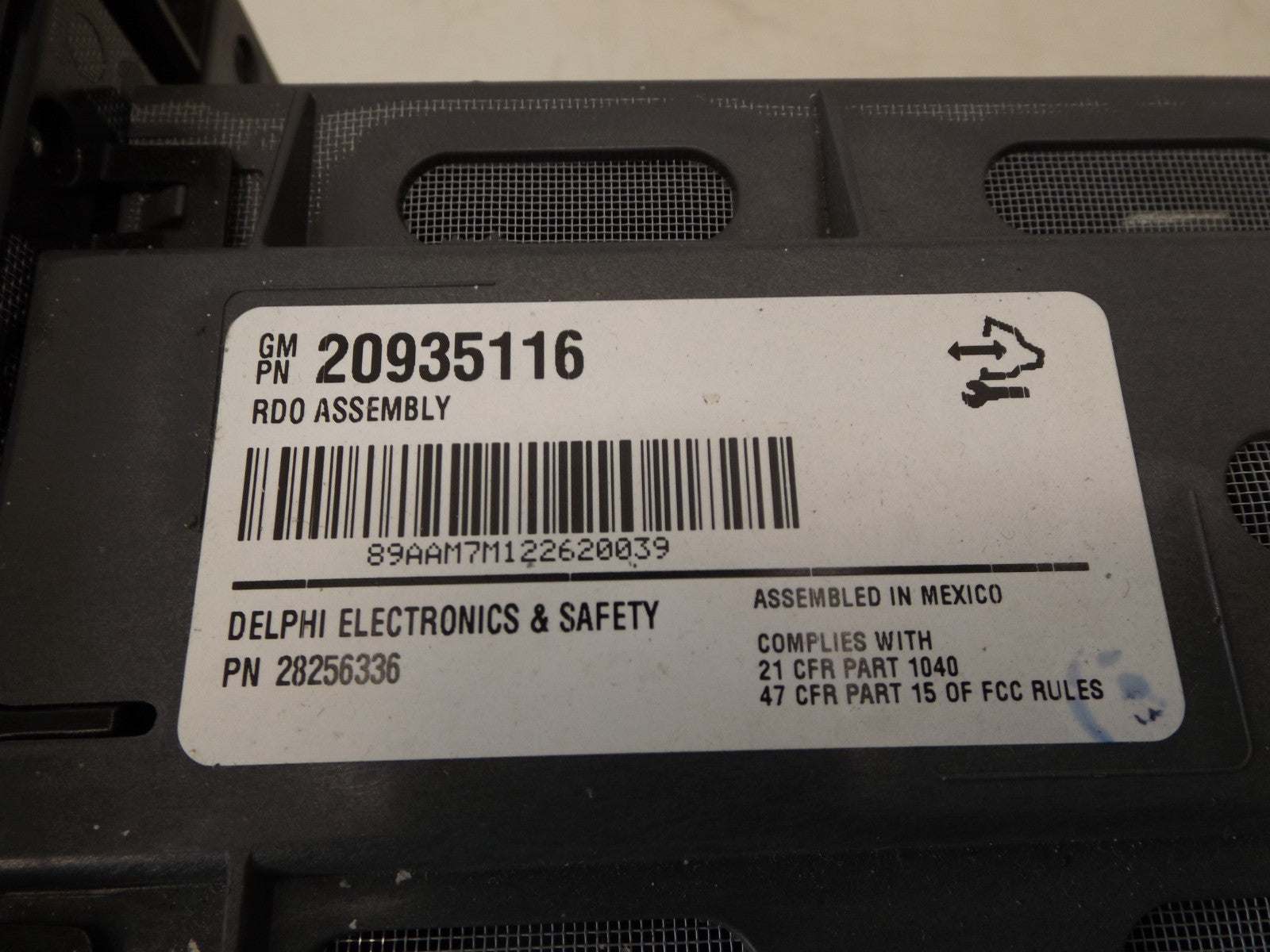 20935116 2009-2012 Chevrolet Traverse Radio Control Unit Used 20935116 OEM