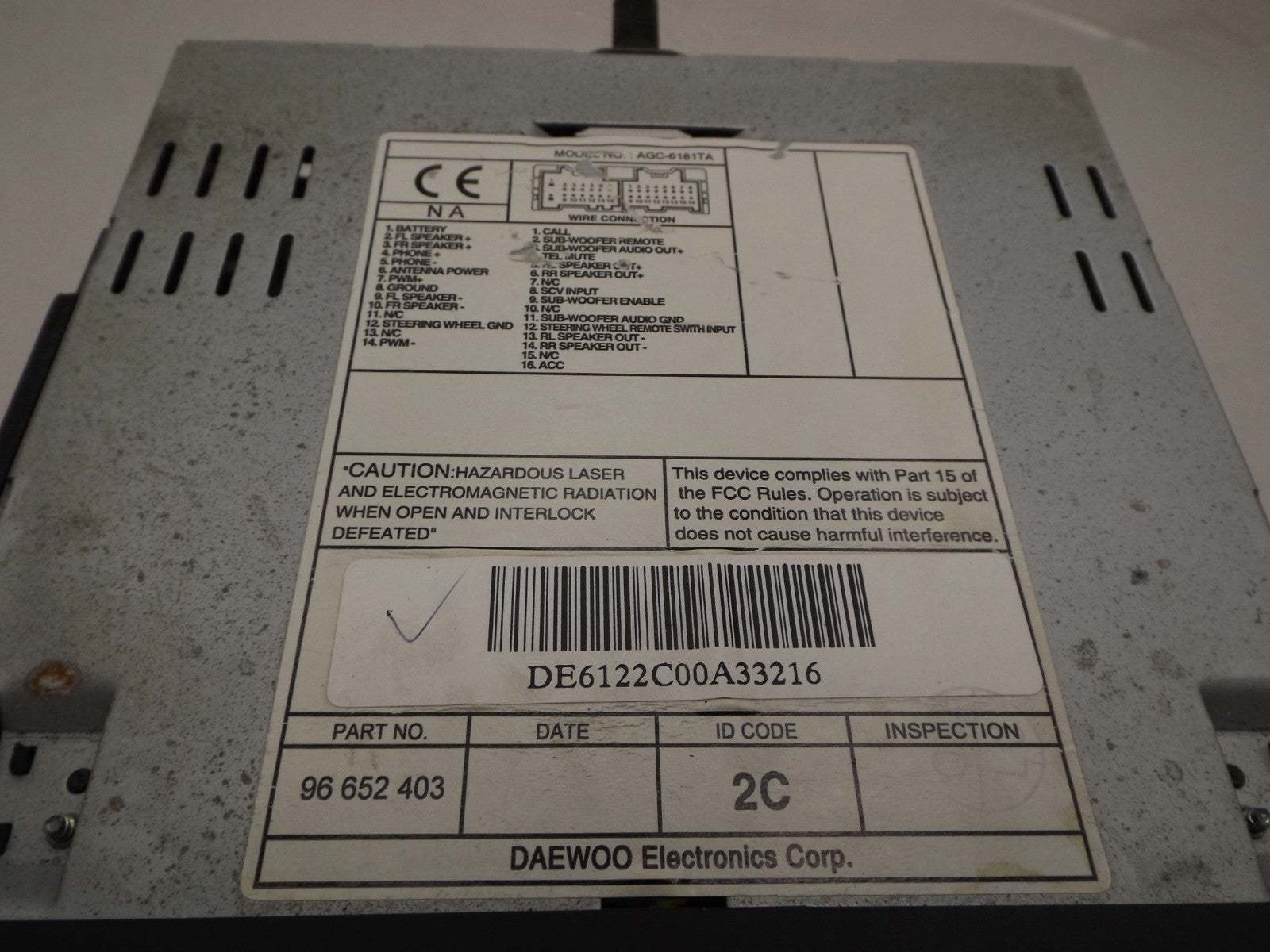 96851085 2007 Chevrolet Aveo Engine Control Module 1.6L Used 96851085 OEM