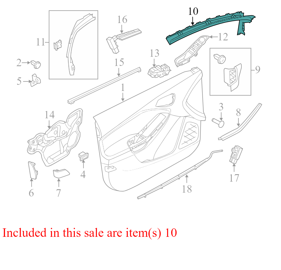 BM5120296AEW 2012-2018 Ford Focus Passenger FR Door Sill Trim Panel Used BM5120296AEW OEM