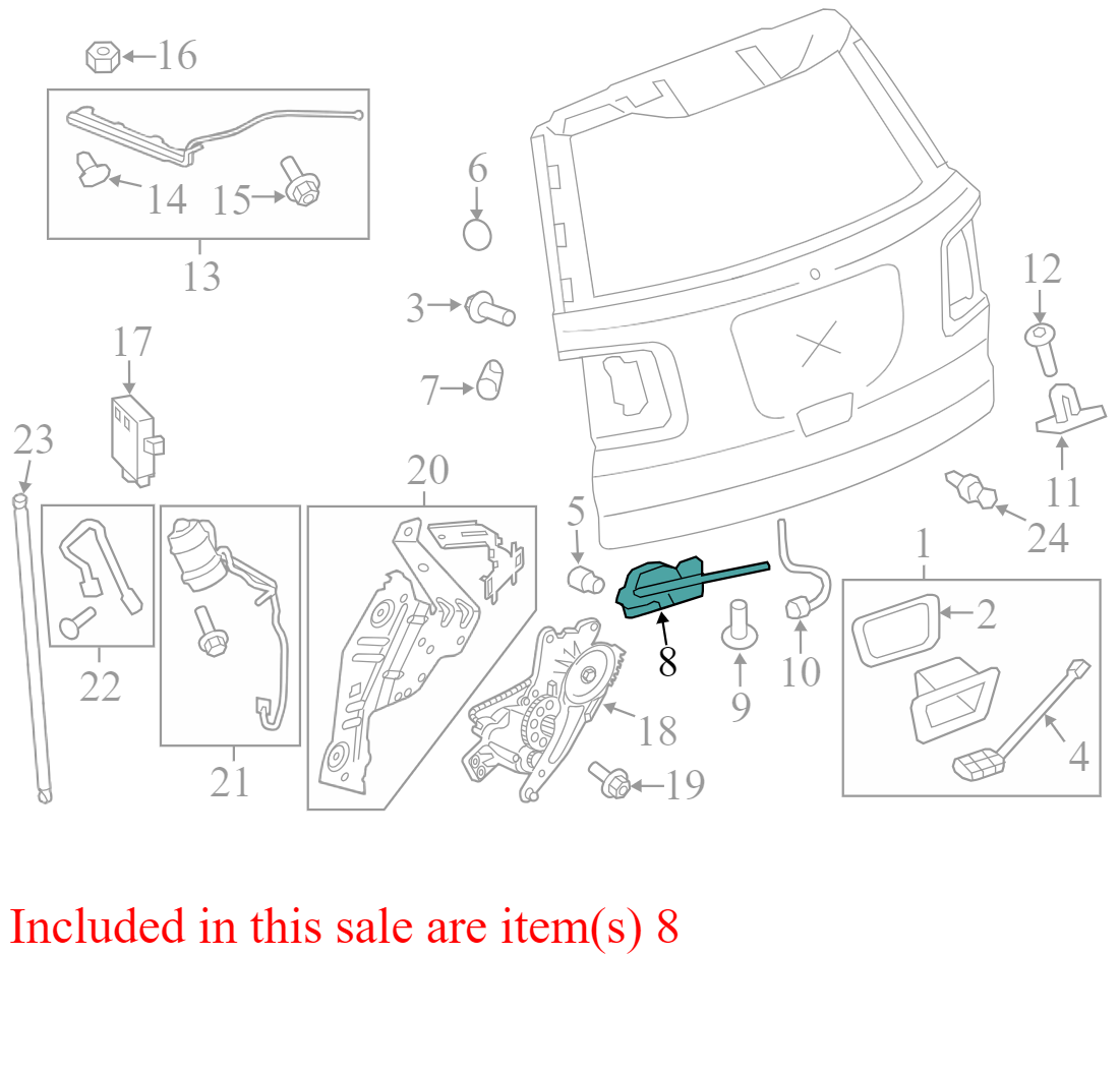13581405 2013-2016 GMC Acadia Rear Liftgate Latch Used 13581405 OEM