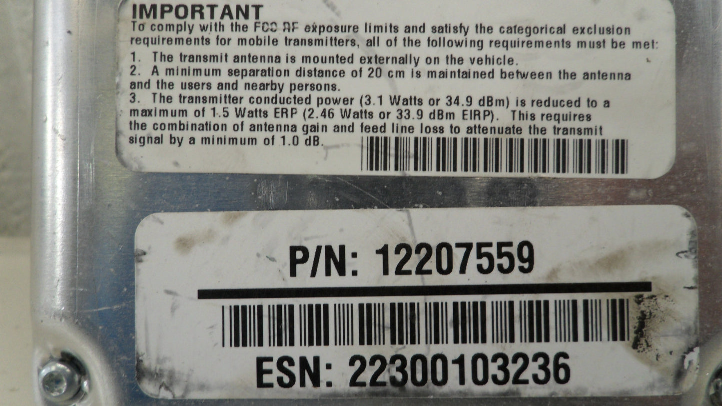 12207559 2000-2005 Buick LeSabre Onstar Wireless Communication Module 12207559 OEM USED