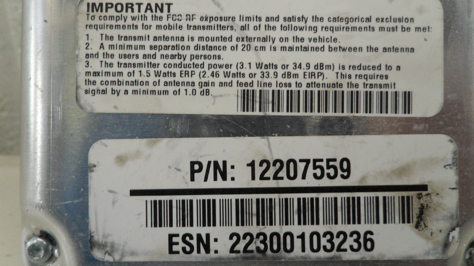 12207559 2000-2005 Buick LeSabre Onstar Wireless Communication Module 12207559 OEM USED