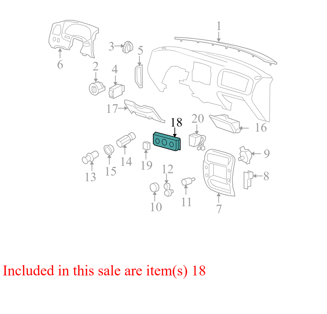 YL5H19E764A 2000-2003 Ford Ranger HVAC Temperature Control Panel Used YL5H19E764A OEM
