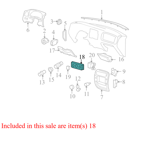 YL5H19E764A 2000-2003 Ford Ranger HVAC Temperature Control Panel Used YL5H19E764A OEM