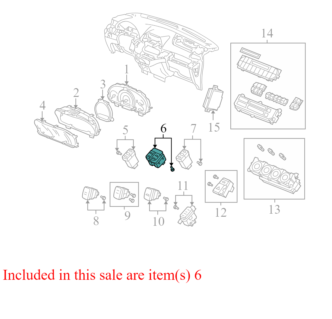 7720ASHJA401 2005-2010 Honda Odyssey Sunroof Power Sliding Door Switch Used 7720ASHJA401 OEM