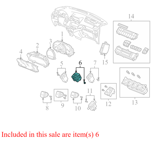 7720ASHJA401 2005-2010 Honda Odyssey Sunroof Power Sliding Door Switch Used 7720ASHJA401 OEM