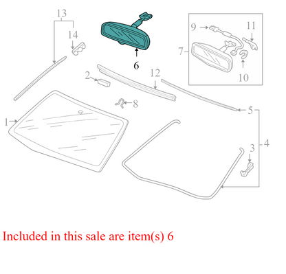 76400SEA305 2005-2010 Honda Odyssey Front Interior Rear View Mirror Used 76400SEA305 OEM