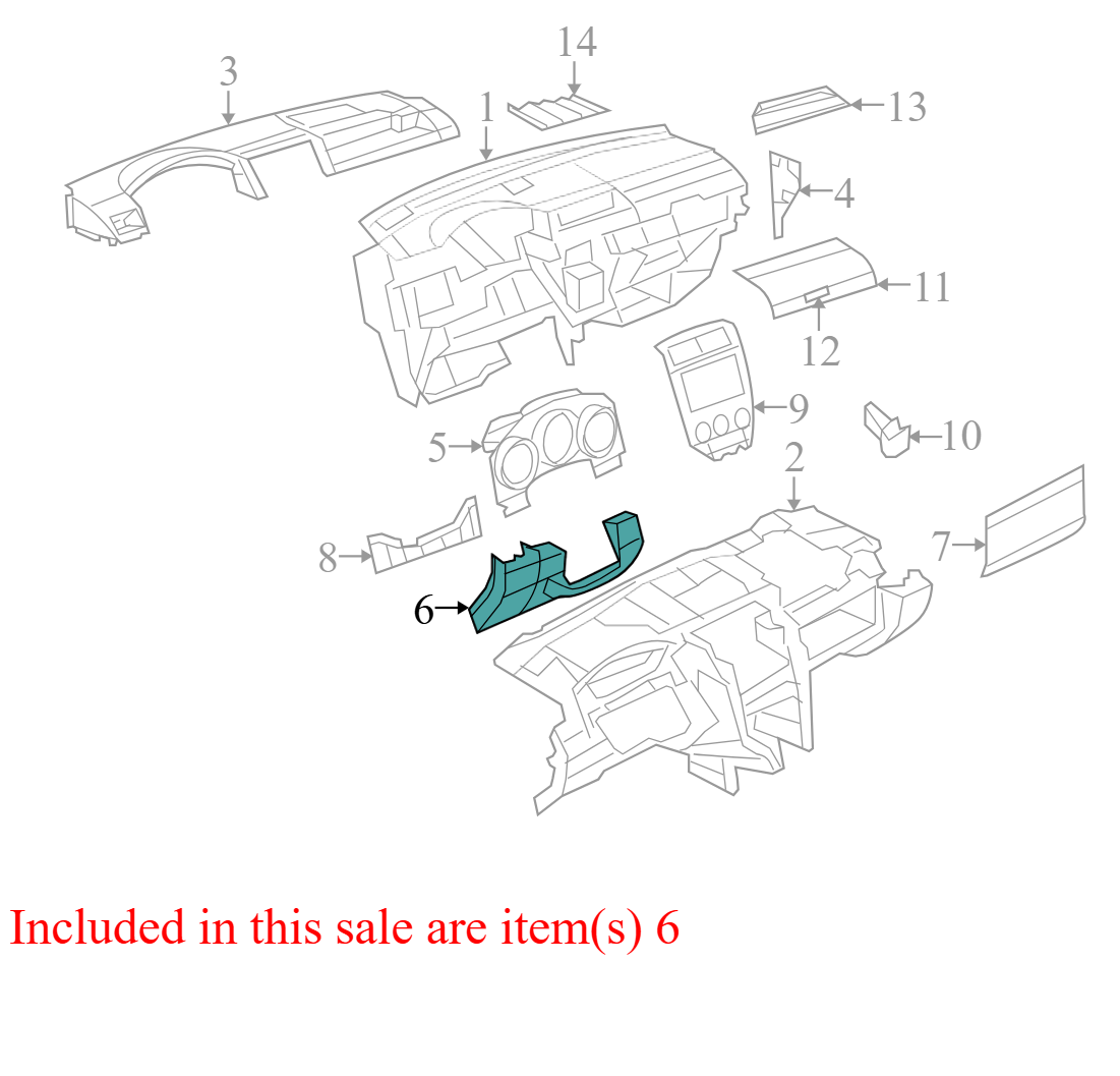 1AV64TRMABA 2007-2009 Dodge Caliber Steering Column Cover Used 1AV64TRMABA OEM