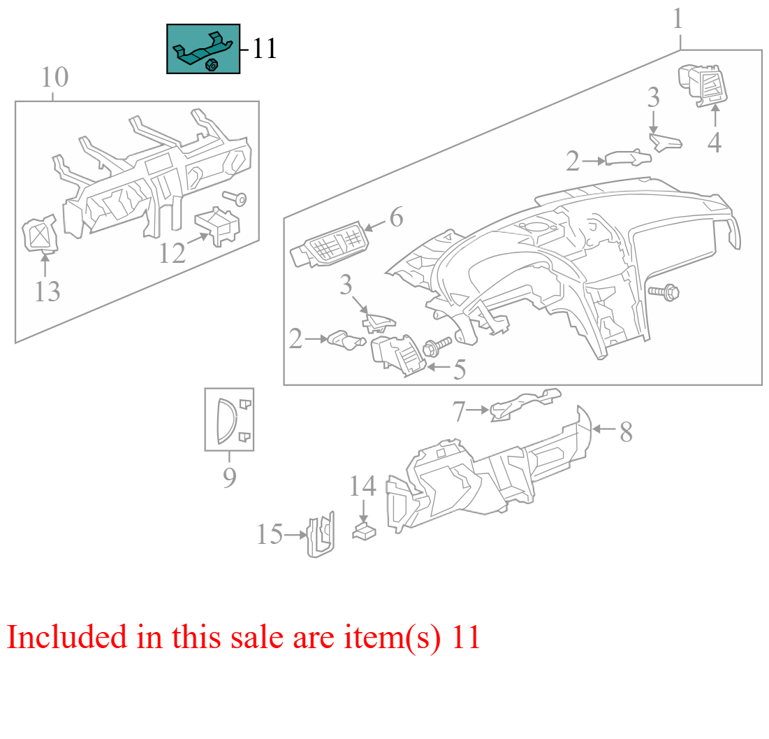 20929982 2009-12 Chevrolet Traverse Instrument Panel Mounting Bracket Used  20929982 OEM