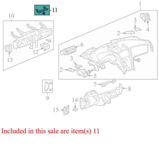 20929982 2009-12 Chevrolet Traverse Instrument Panel Mounting Bracket Used  20929982 OEM