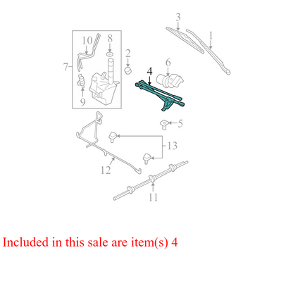 8L8417500AC 2008-2012 Ford Escape Front Windshield Wiper Linkage Used 9L8Z17566A OEM