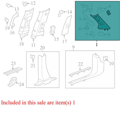 22789039 2009-12 Chevrolet Traverse Driver FL Body A-Pillar Trim Panel Used 22789039 OEM