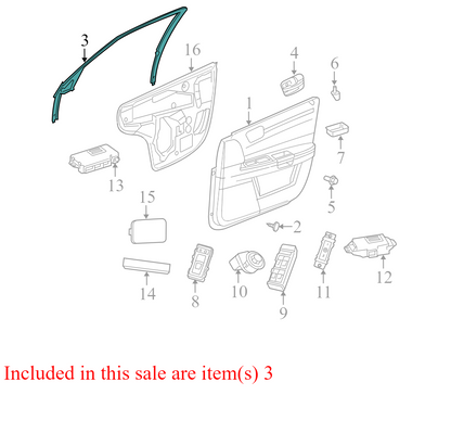 0UX82XXXAE 2008-2010 Dodge Charger Passenger FR Door Window Molding Used 1AY76XXXAC OEM