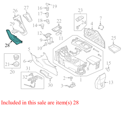 BM51A044L49AAW 2012-2014 Ford Focus Front Console Trim Panel Used BM51A044L49AAW OEM