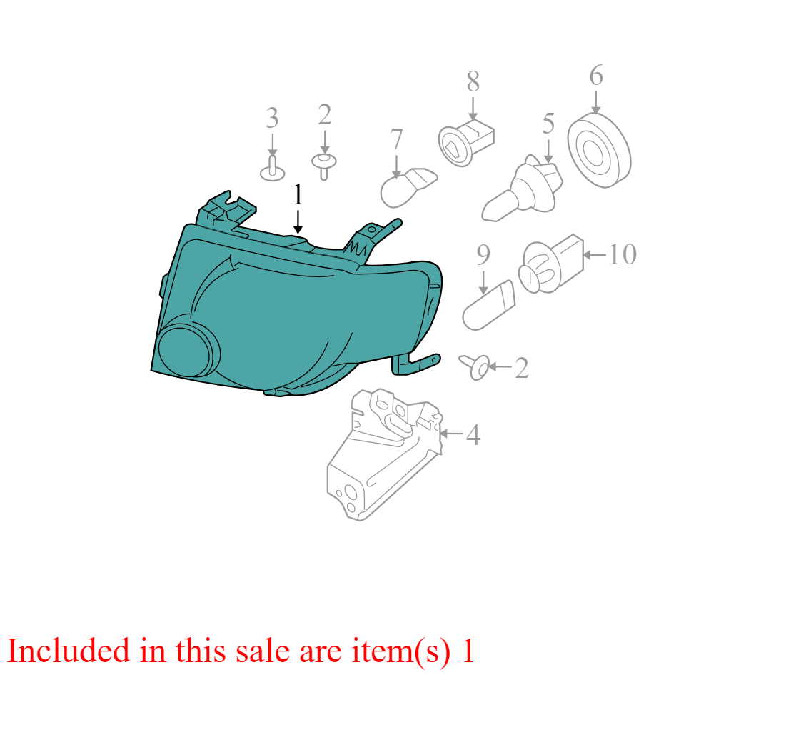 8L8Z13008A 2009-2012 Ford Escape Passenger FR Headlight Used 8L8Z13008A OEM