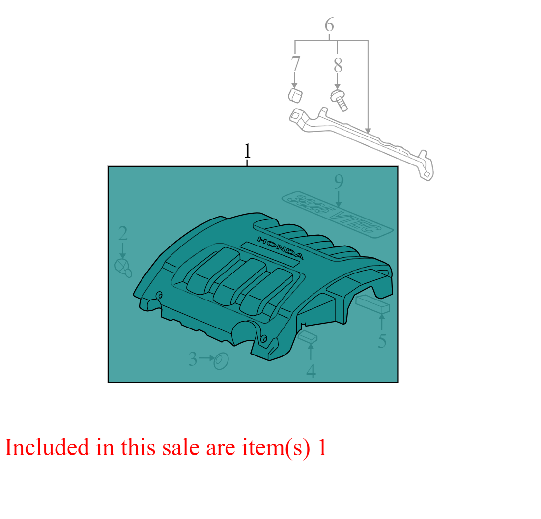17121RGWA00 2005-2007 Honda Odyssey Engine Cover 3.5L Used 17121RGWA00 OEM
