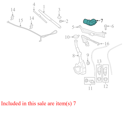 W000025740 2012-17 Chevrolet Traverse Front Windshield Wiper Motor 3.6L Used W000025740 OEM