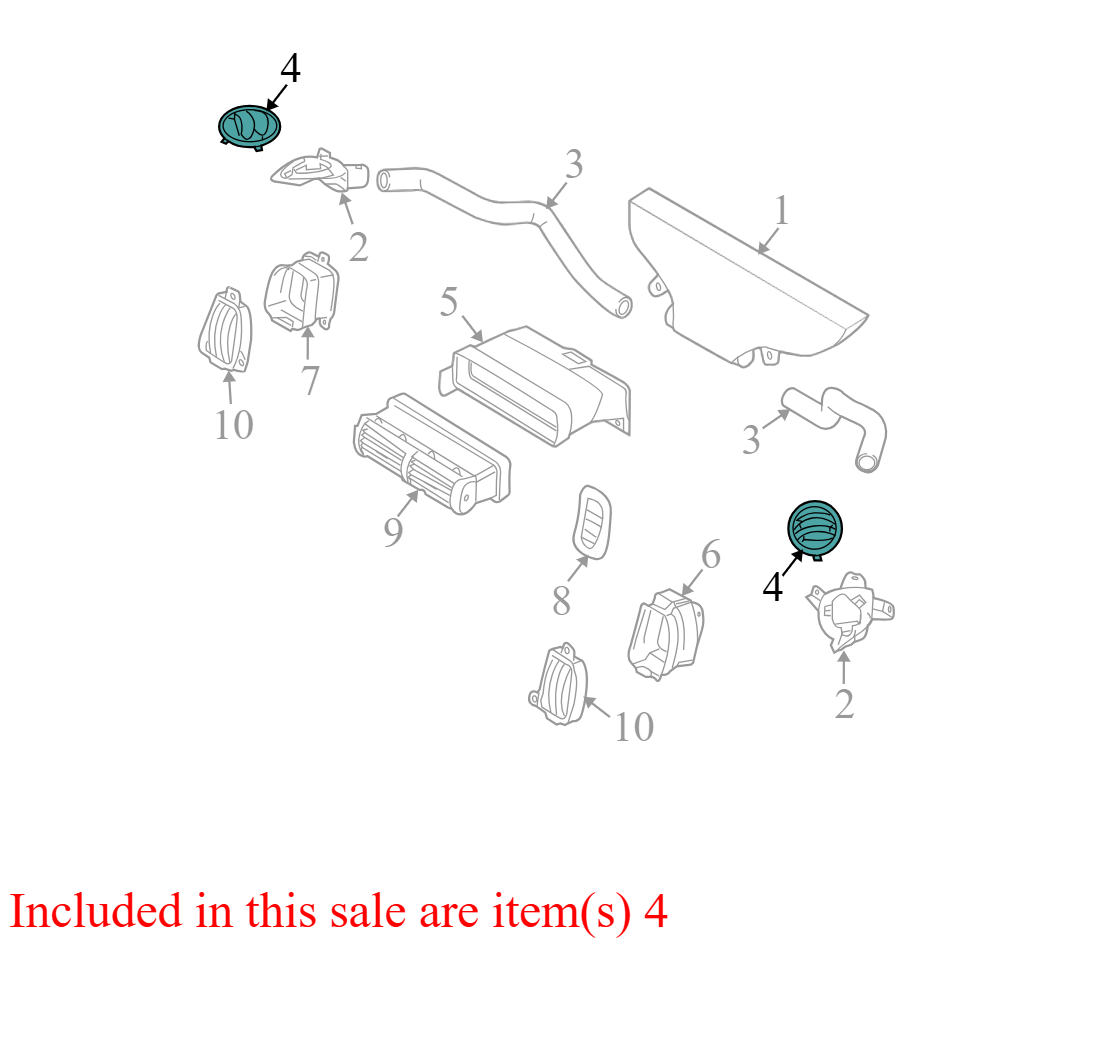F77Z10046A77AAA 1999-2000 Ford Ranger FR Dashboard Air Vent Trim Used F77Z10046A77AAA OEM