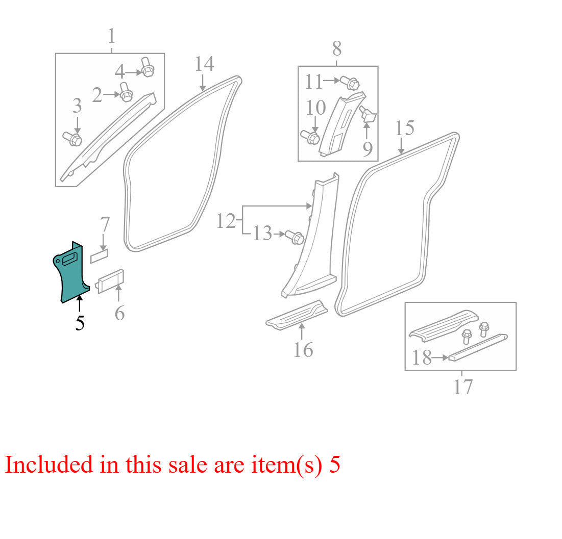 83161SHJ 2005-2007 Honda Odyssey Driver FL Kick Panel Trim Used 83161SHJ OEM