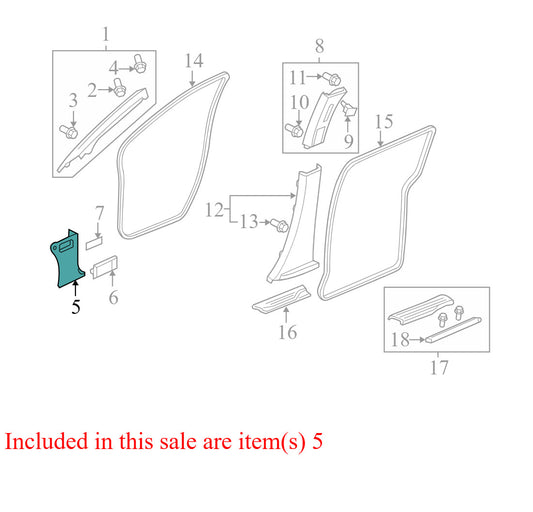 83161SHJ 2005-2007 Honda Odyssey Driver FL Kick Panel Trim Used 83161SHJ OEM