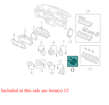 35510SHJA01 2005-07 Honda Odyssey Hazard Warning Switch W/ 2 Dash Vent Used 35510SHJA01 OEM