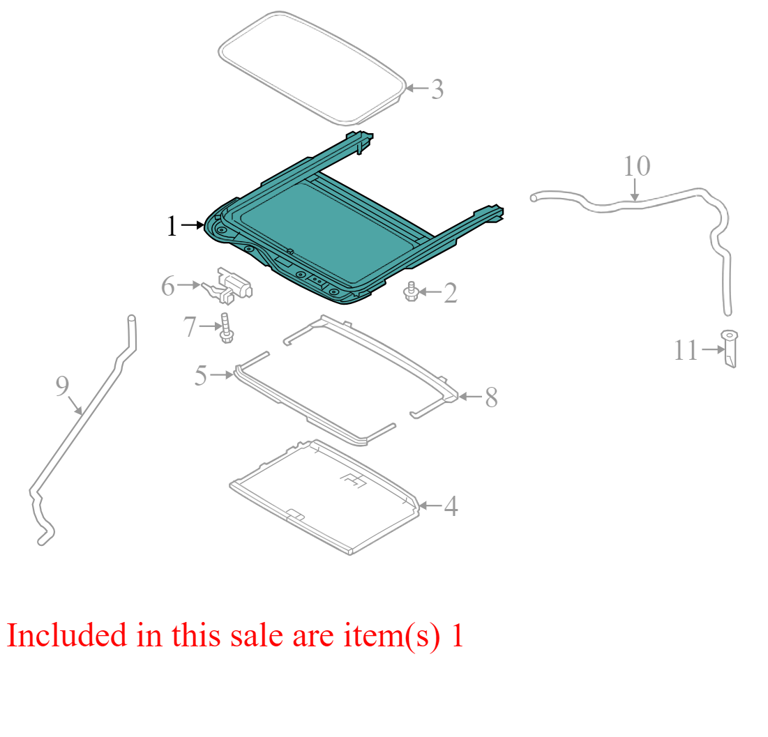 CP9Z5451070AA 2012-2014 Ford Focus Sunroof Frame Used CP9Z5451070AA OEM