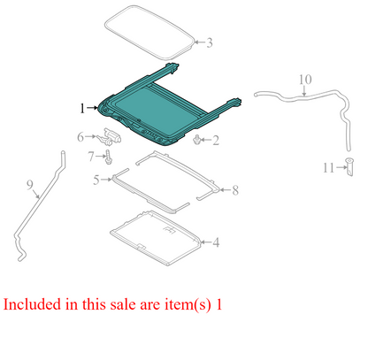 CP9Z5451070AA 2012-2014 Ford Focus Sunroof Frame Used CP9Z5451070AA OEM