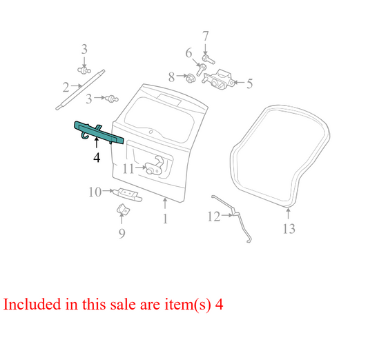 1H859RXFAA 2009-2011 Jeep Compass Rear Liftgate Latch Handle Used 1H859RXFAA OEM