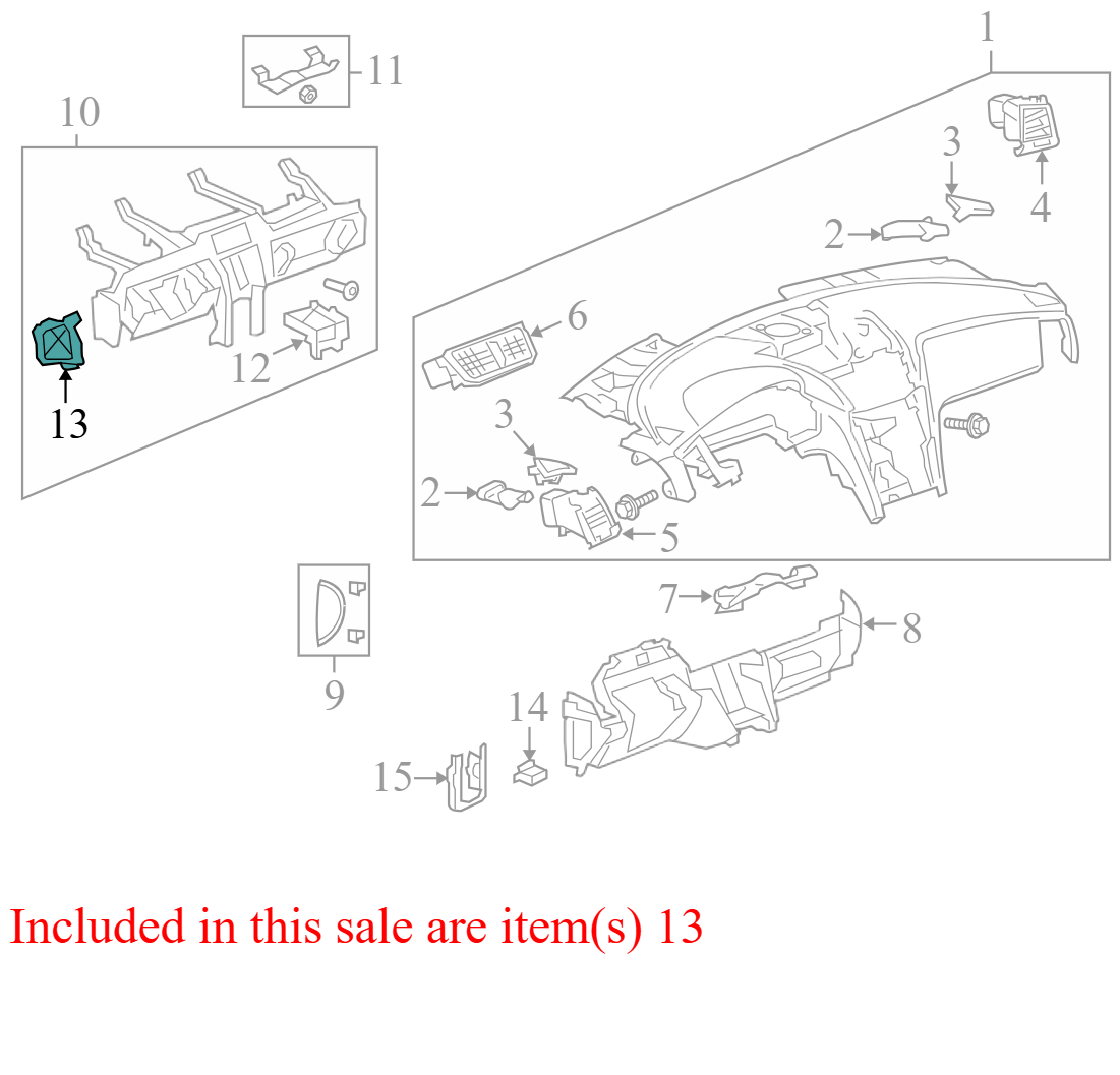25993196 2012 Chevrolet Traverse LO Instrument Panel Mounting Bracket Used 25993196 OEM