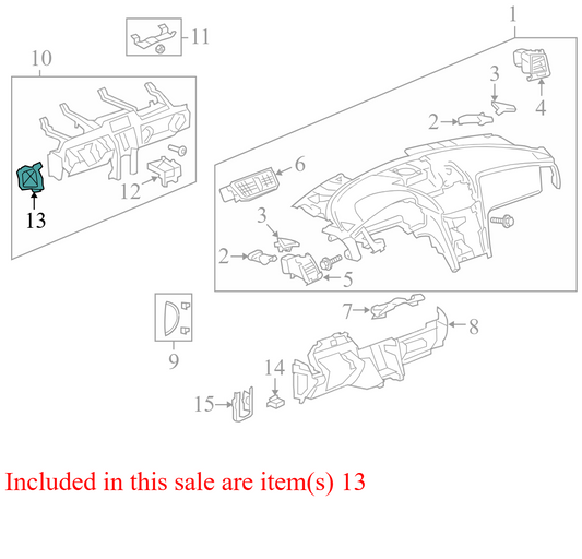 25993196 2012 Chevrolet Traverse LO Instrument Panel Mounting Bracket Used 25993196 OEM