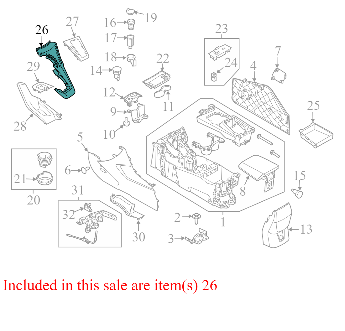BM51A045H92ACW 2012-2014 Ford Focus Driver FL Center Console Trim Panel Used BM51A045H92ACW OEM