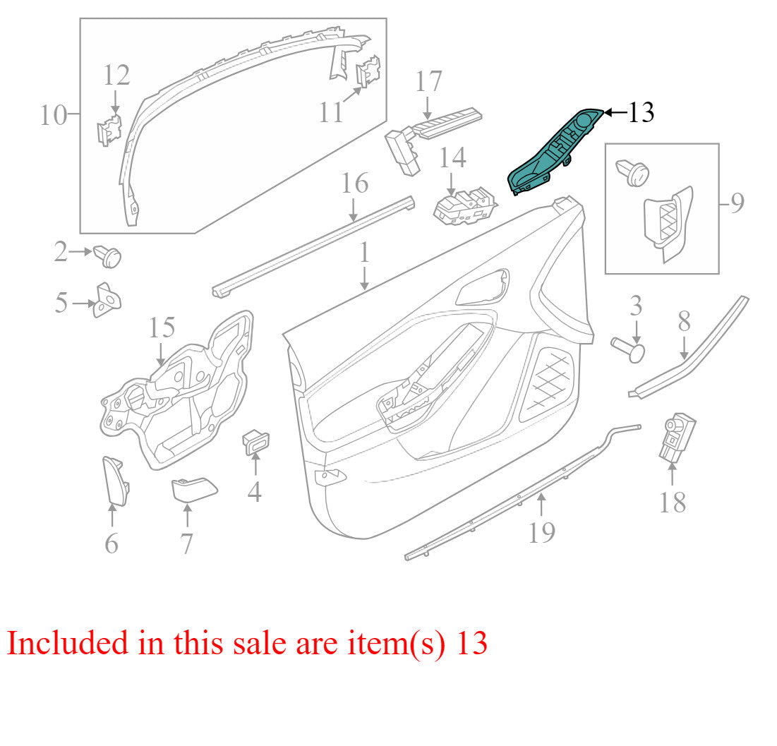 AM5T14A132AA 2012-2014 Ford Focus Driver FL Door Window Switch Bezel Used CV6Z14524AA OEM