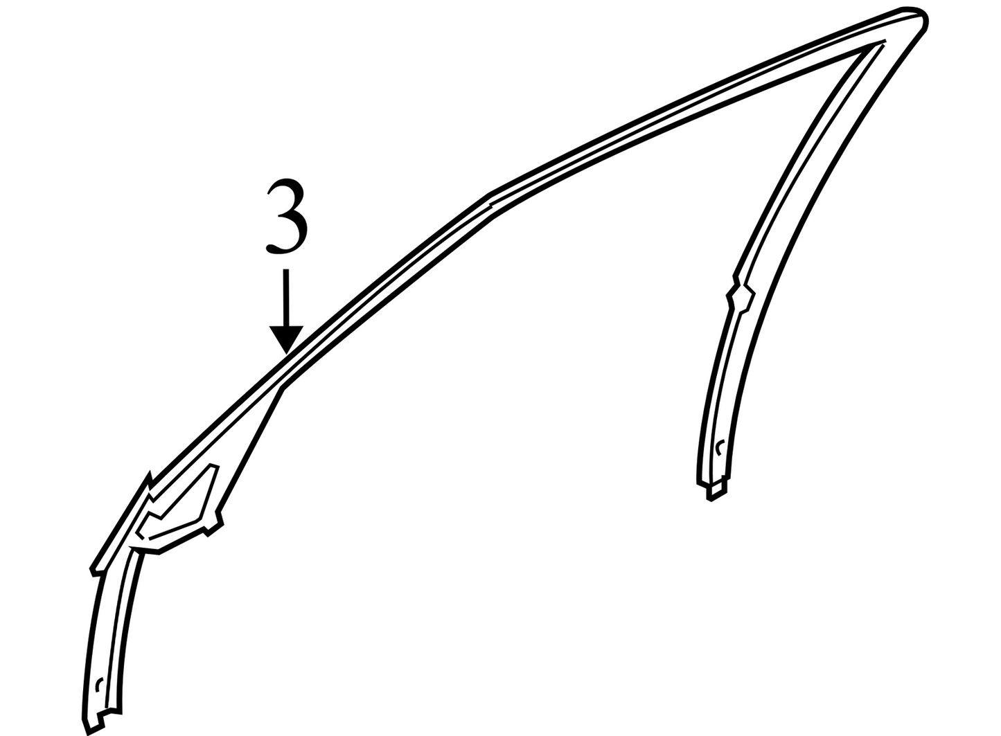 0UX82XXXAE 2008-2010 Dodge Charger Passenger FR Door Window Molding Used 1AY76XXXAC OEM